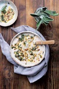 Celery Root Soup with Hazelnut and Sage Pesto Recipe Image